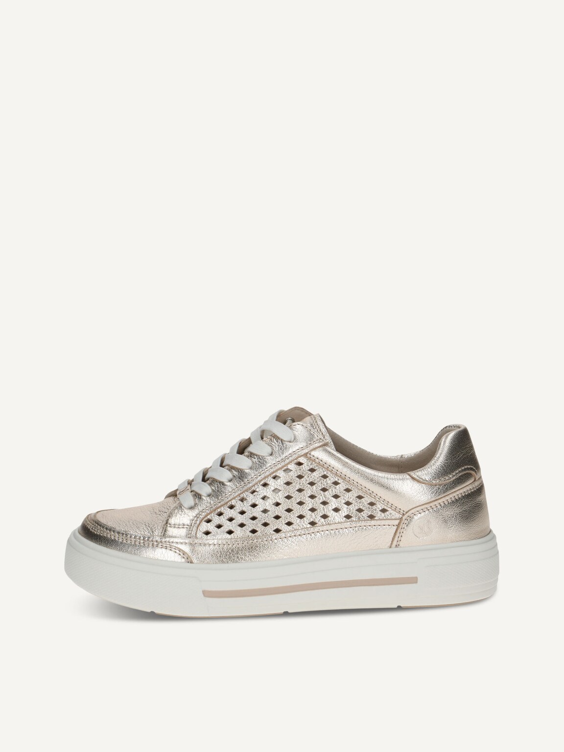 Caprice, Leather Sneaker - metallic PLATIN METAL., image 3 of 6