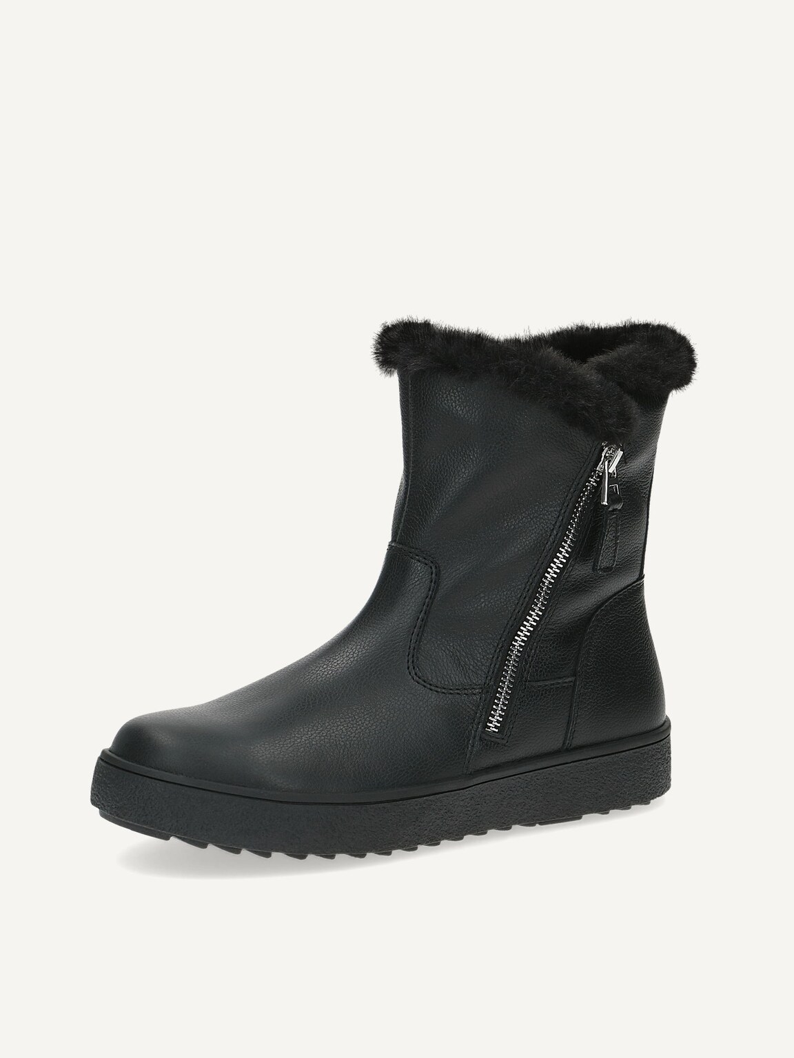 Caprice, Leather Bootie - black warm lining BLACK NAPPA, image 1 of 5