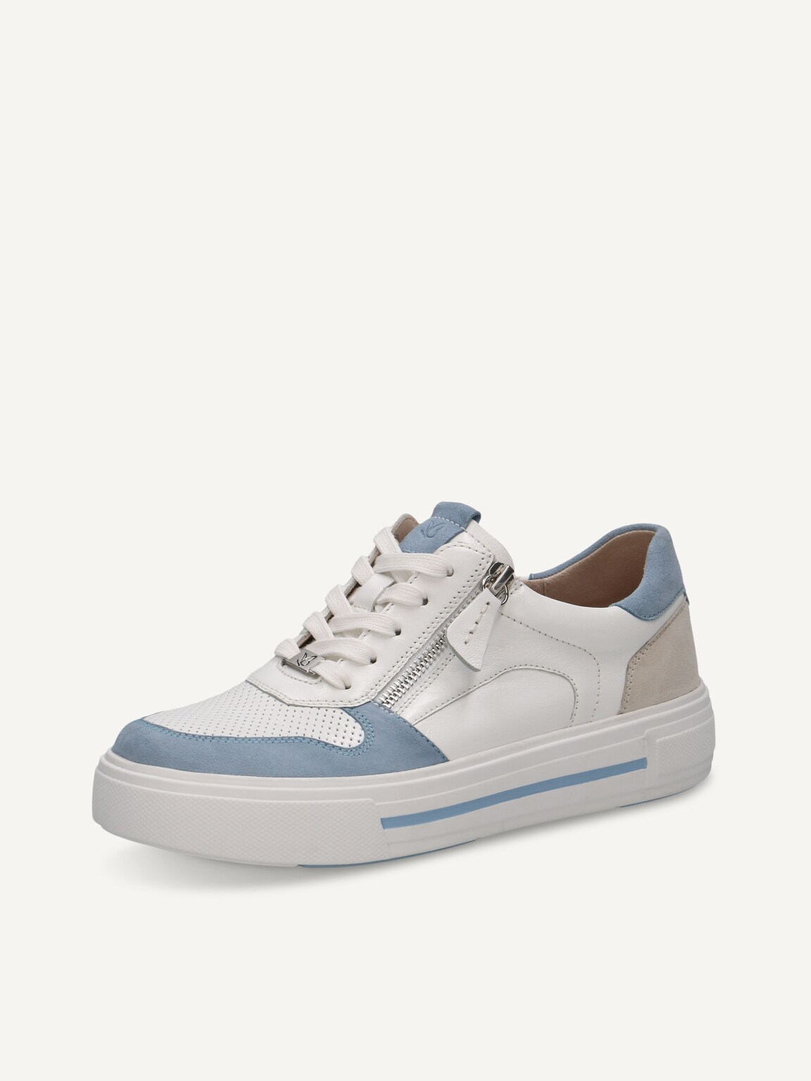 Caprice, Leather Sneaker - blue JEANS/WHITE, image 1 of 5
