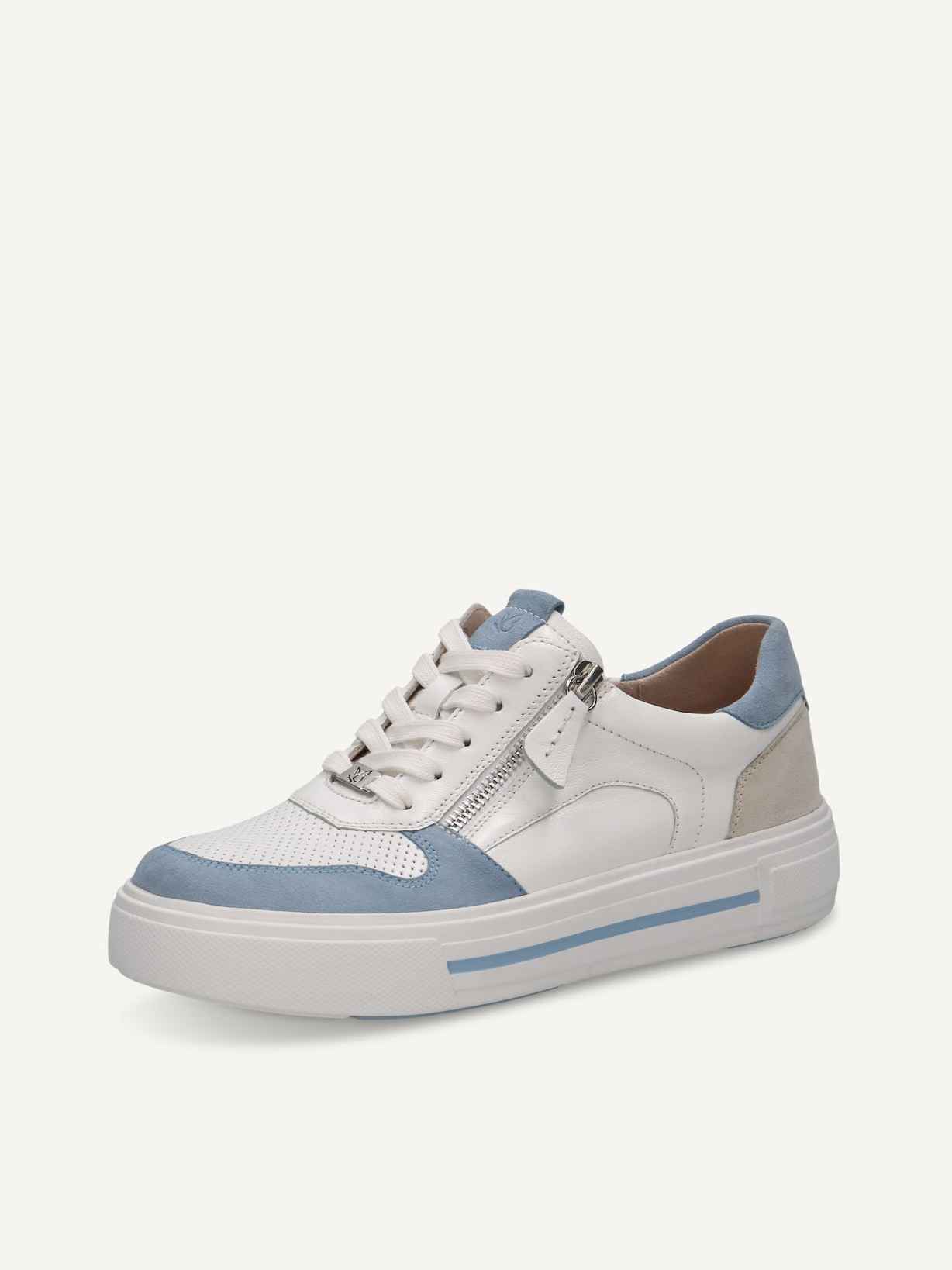 Caprice, Basket en cuir - bleu JEANS/WHITE, image 2 sur 5