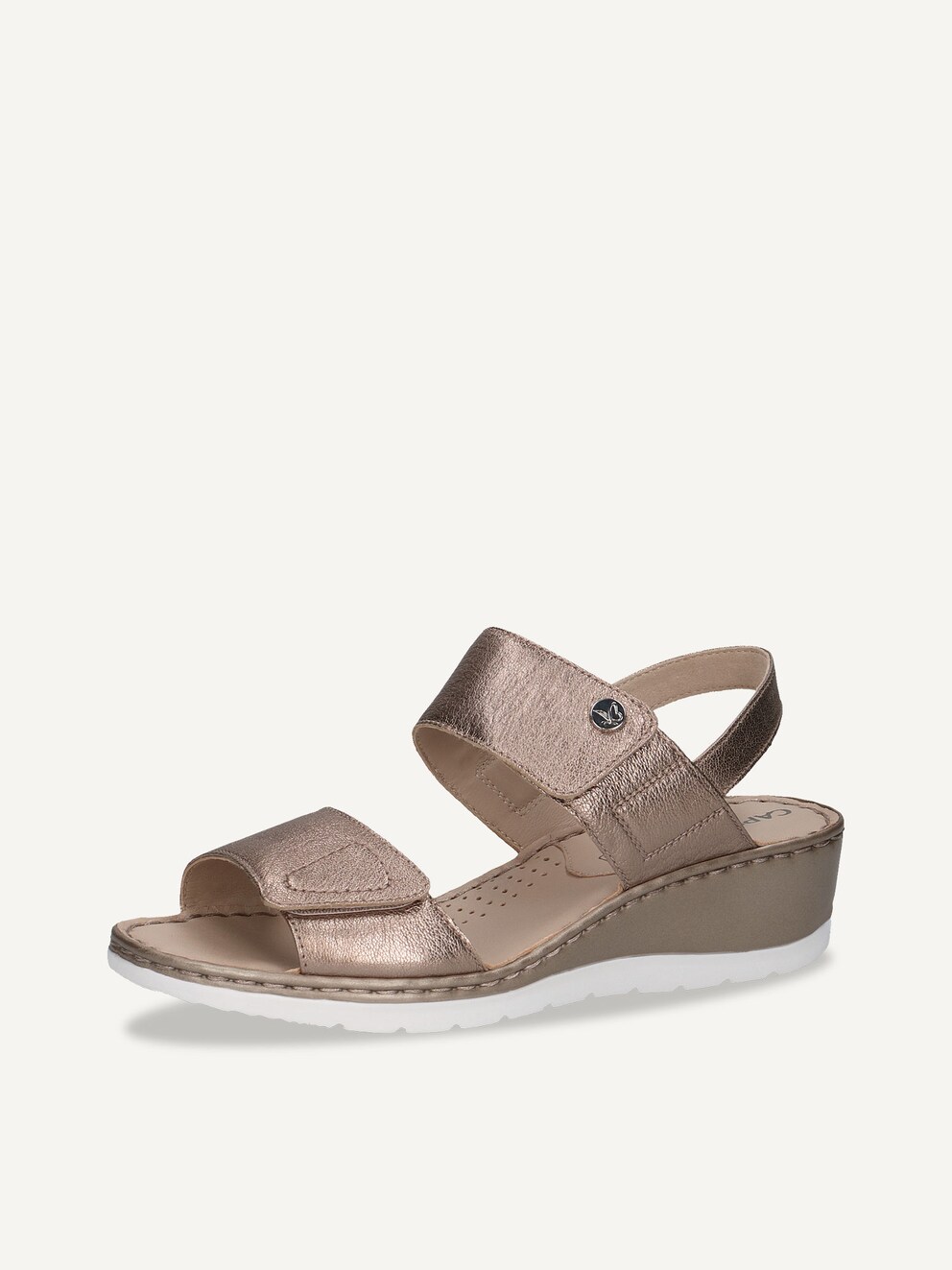 Caprice, Leather Heeled sandal - brown TAUPE METALLIC, image 1 of 6