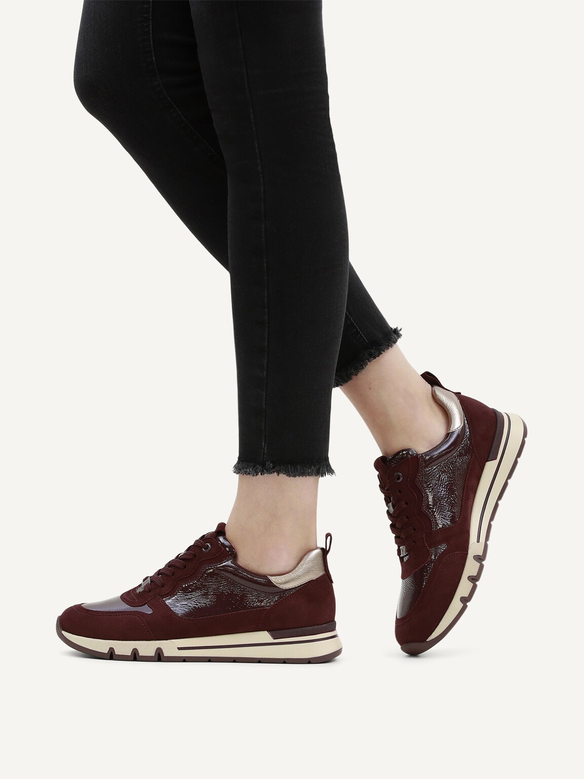 Caprice, Leather Sneaker - red BORDEAUX COMB, image 2 of 6