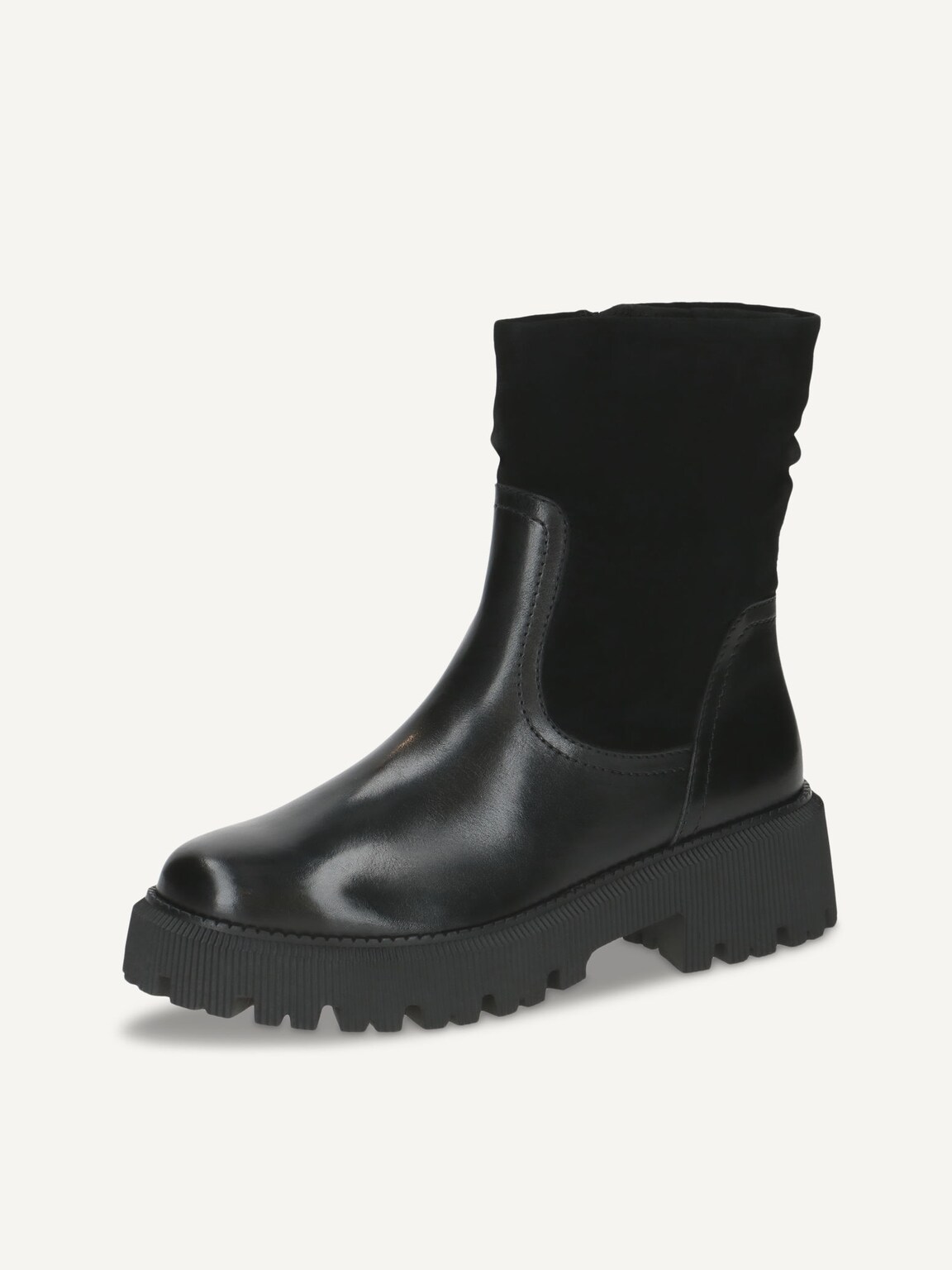 Caprice, Leather Bootie - black warm lining BLACK COMB, image 1 of 5