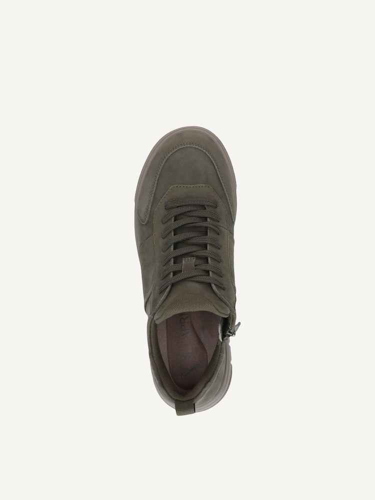 Caprice, Leather Sneaker - green KHAKI NUBUC, image 4 of 5