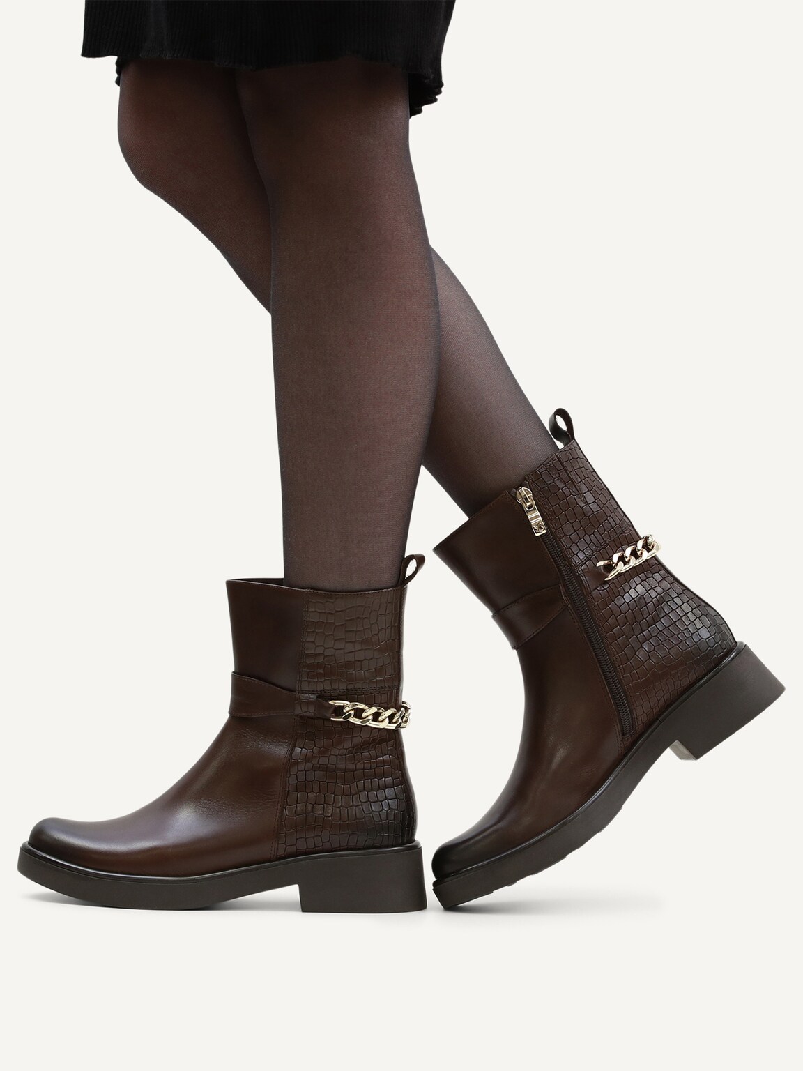 Caprice, Leather Bootie - brown DK BROWN COMB, image 2 of 6