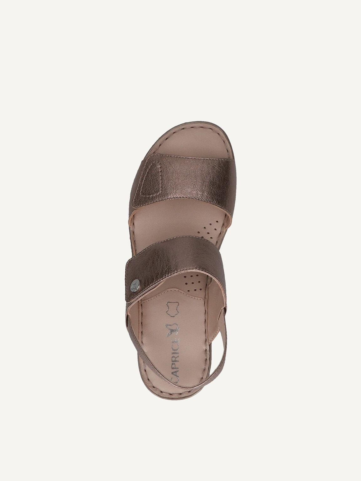 Caprice, Leather Heeled sandal - brown TAUPE METALLIC, image 6 of 6