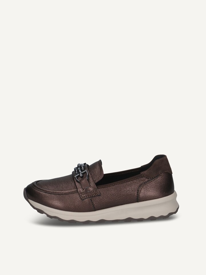 Caprice, Leather Slipper - brown DK BROWN MET