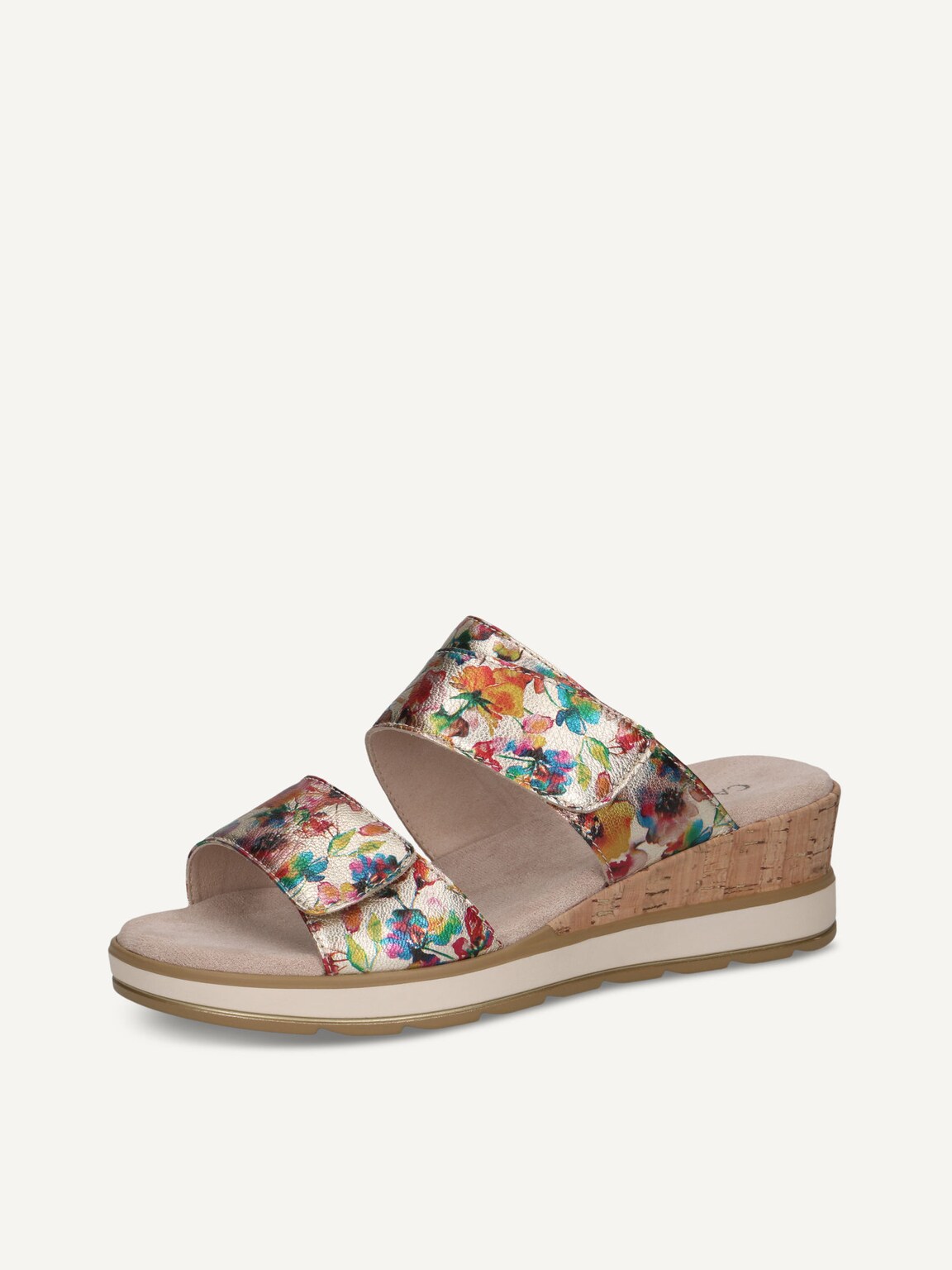 Caprice, Leather Mule - metallic FLOWER METAL., image 1 of 6