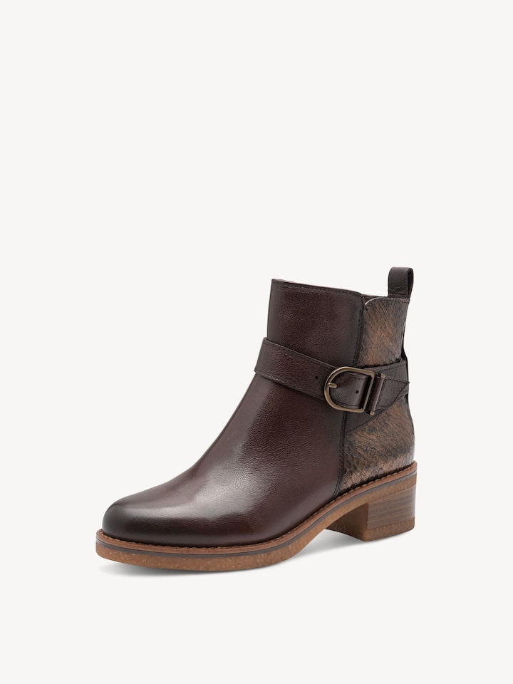 Marco Tozzi, Enkellaarsje - bruin MOCCA COMB