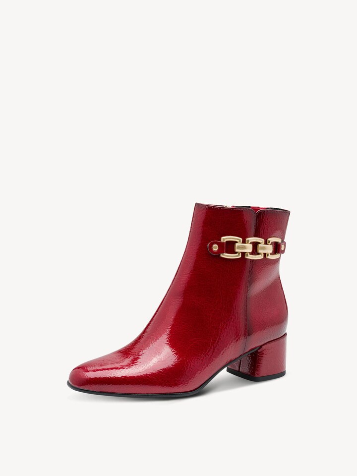 Marco Tozzi, Stiefelette - rot DK.RED PAT.