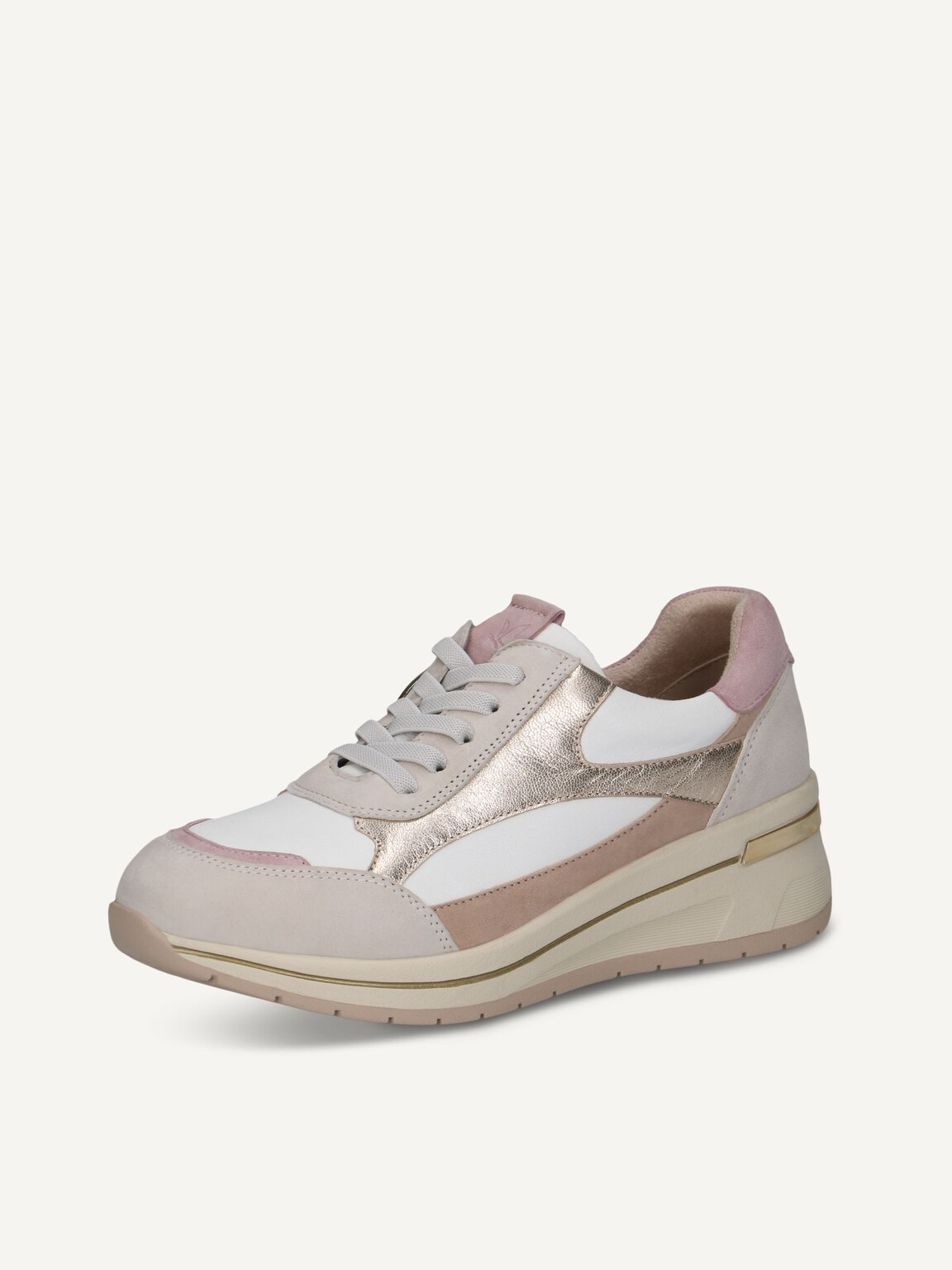 Caprice, Leather Sneaker - white WHITE/LT GOLD, image 1 of 6