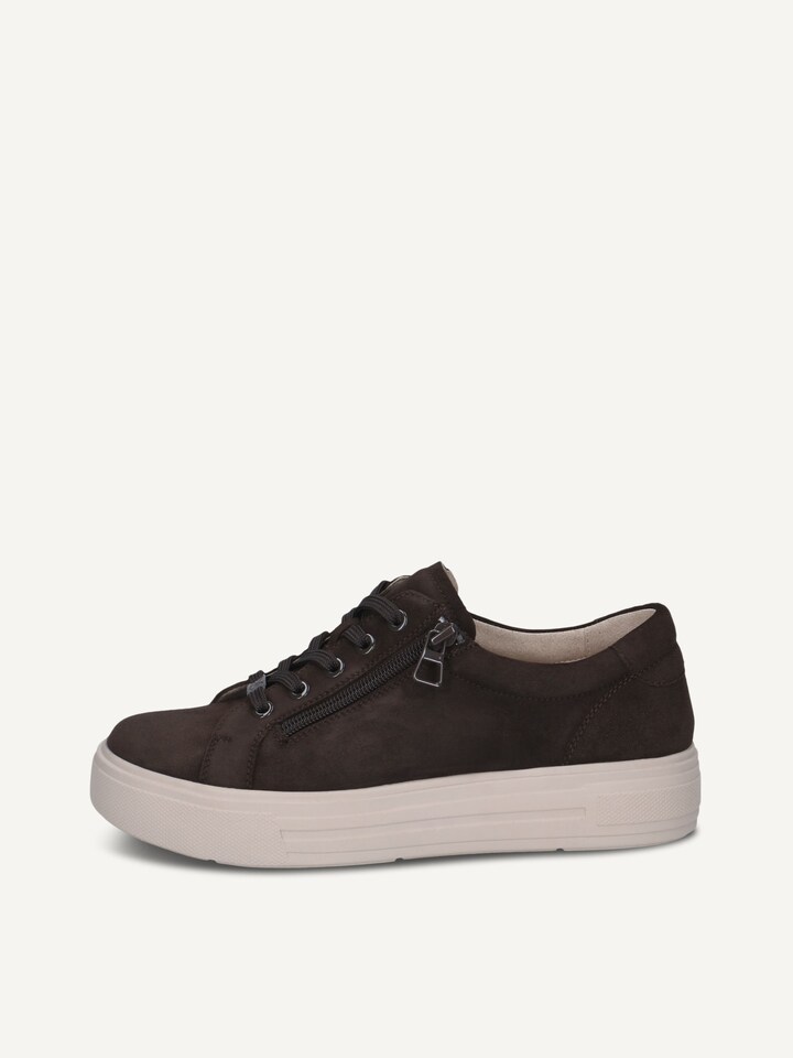 Caprice, Basket en cuir - marron DK BROWN SUEDE