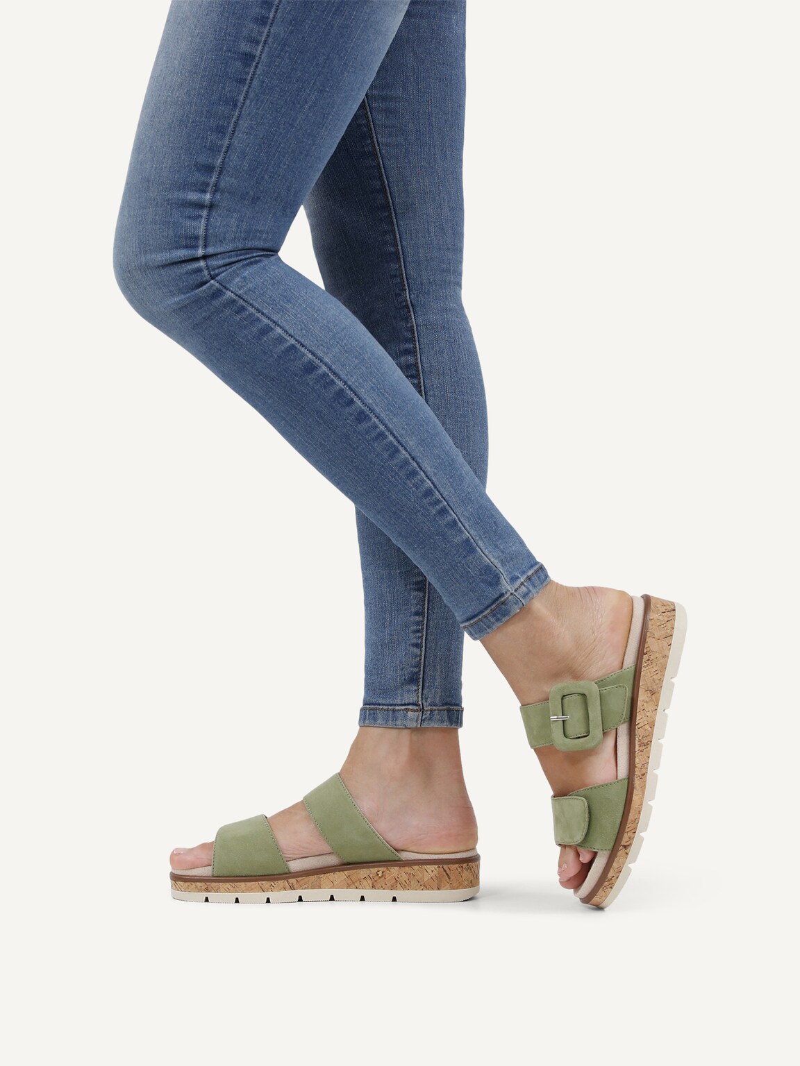 Caprice, Leather Mule - green GREEN SUEDE, image 2 of 6