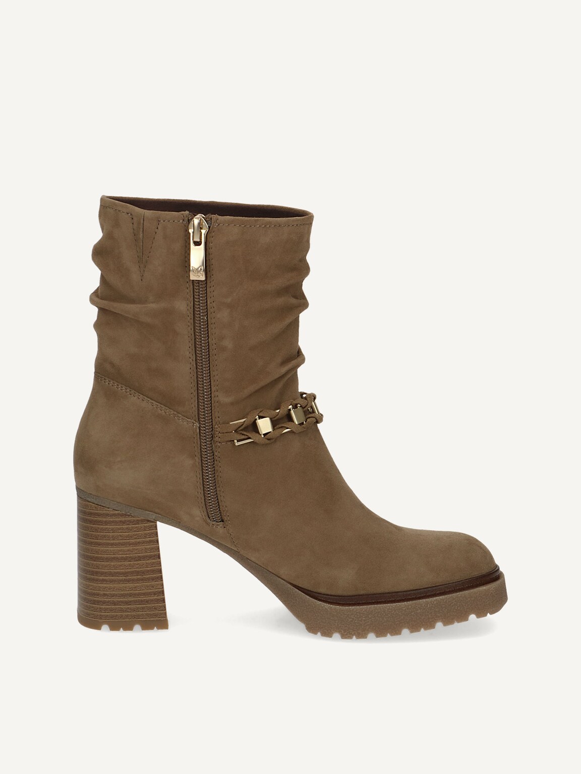 Caprice, Leather Bootie - khaki OLIVE SUEDE, image 4 of 6