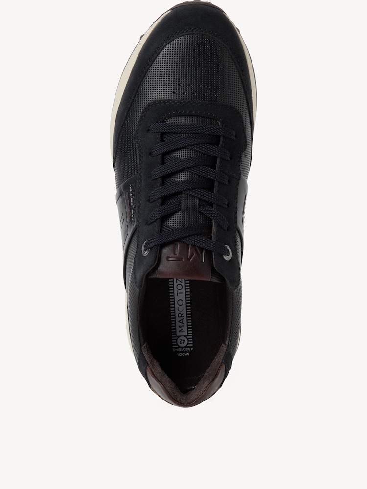 Marco Tozzi, Leather Sneaker - blue NAVY COMB, image 3 of 6