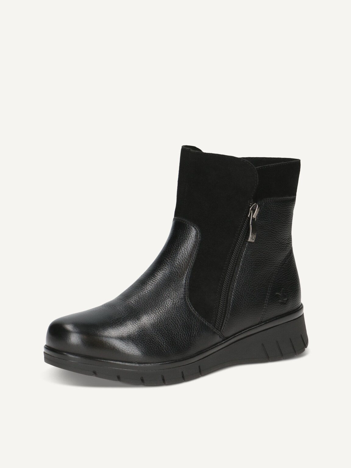 Caprice, Leather Bootie - black warm lining BLACK COMB, image 1 of 5