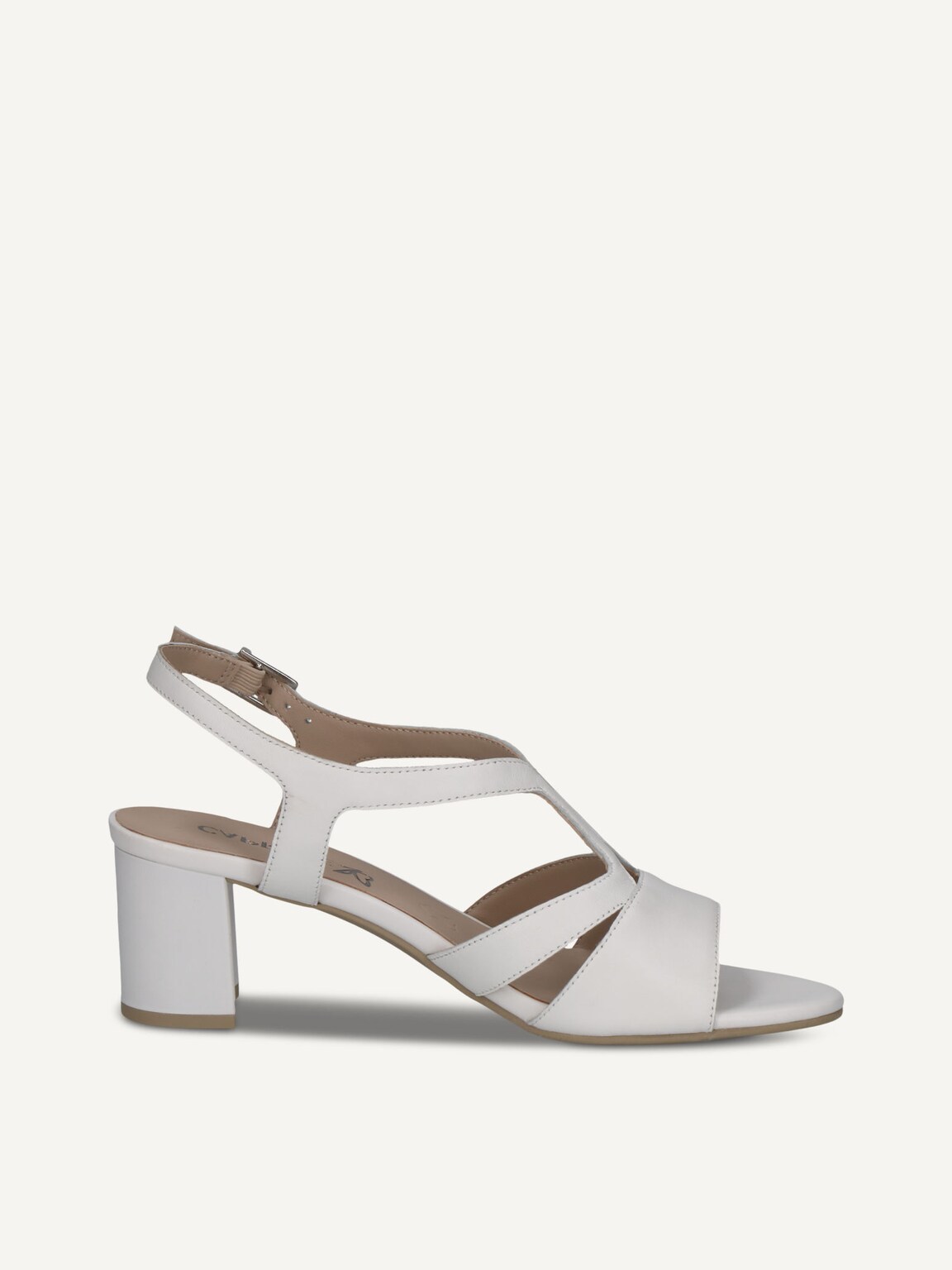 Caprice, Leather Heeled sandal - white WHITE NAPPA, image 3 of 5