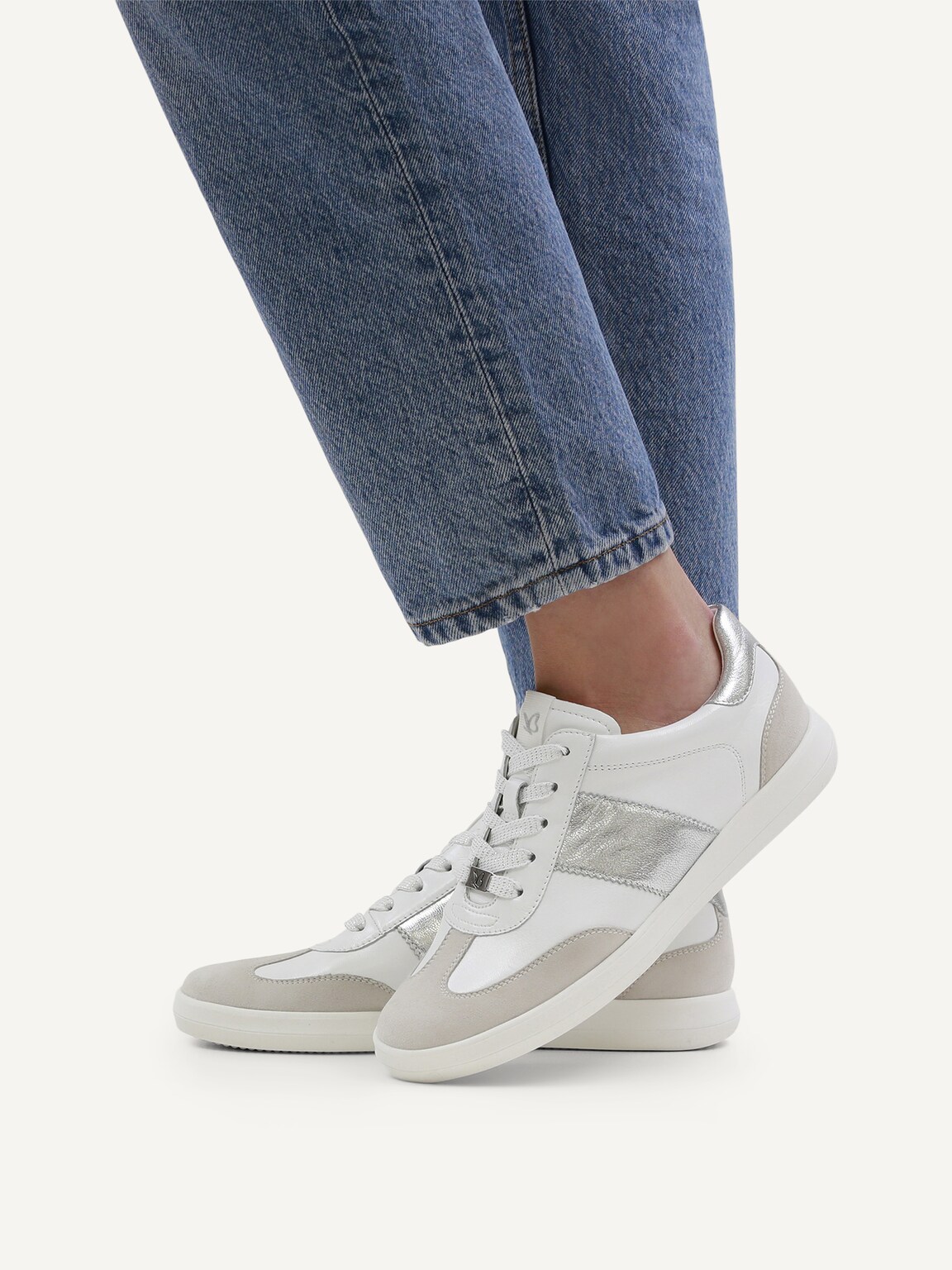 Caprice, Leather Sneaker - white WHITE/SILVER, image 2 of 6