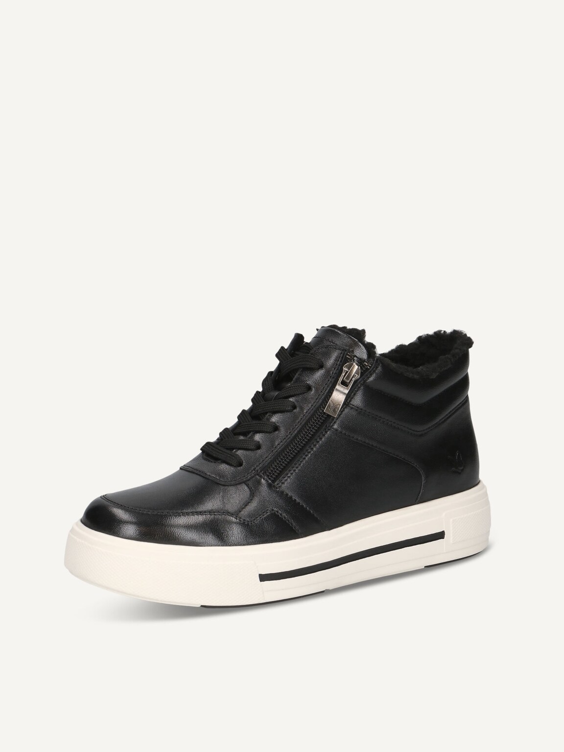 Caprice, Leather Bootie - black warm lining BLACK NAPPA, image 1 of 6
