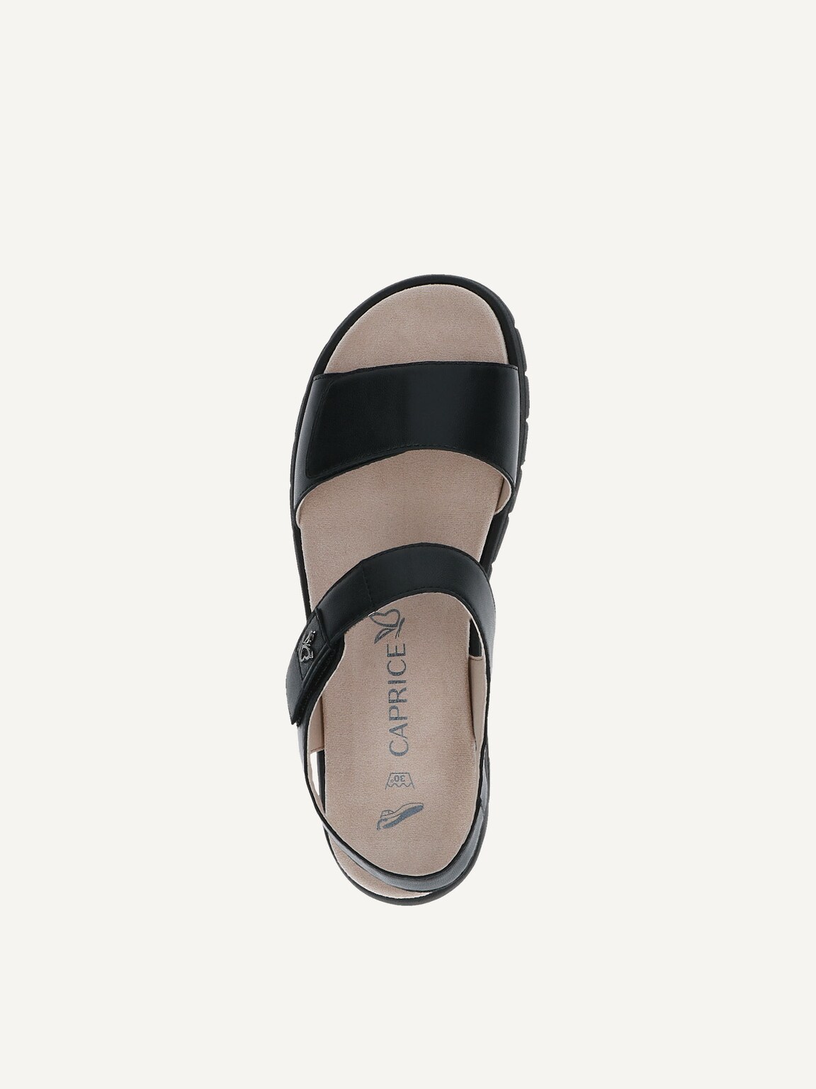 Caprice, Leather Sandal - black BLACK/BLK SOLE, image 6 of 6