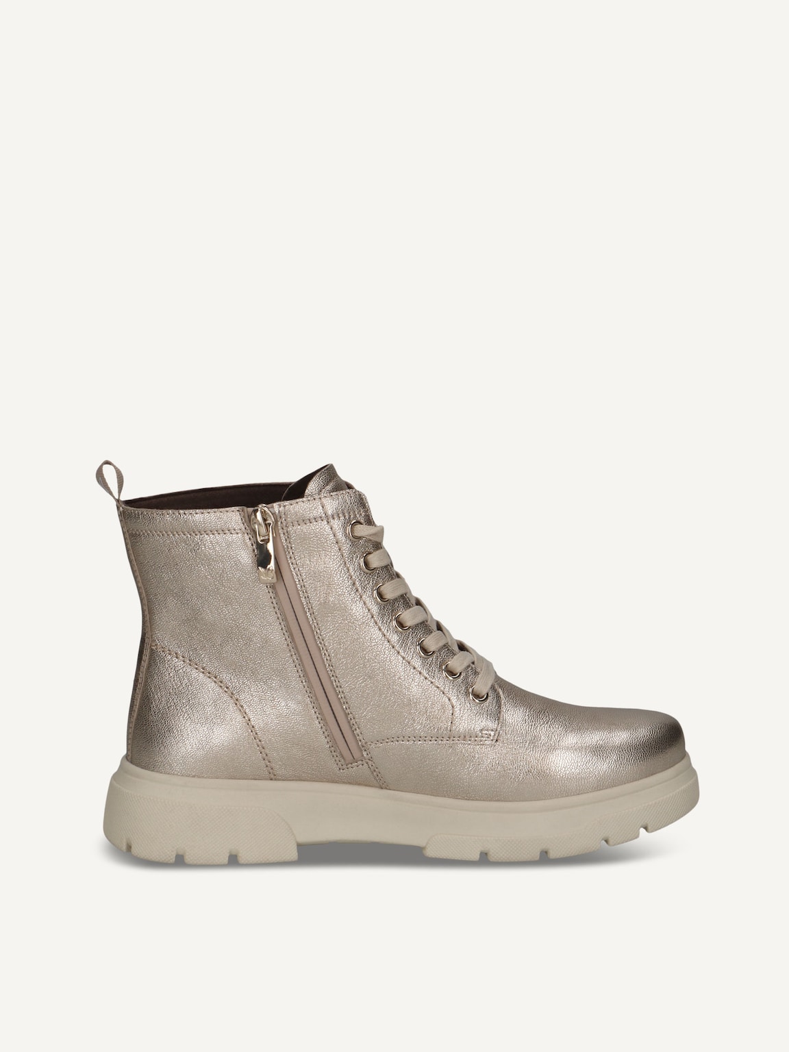 Caprice, Leather Bootie - metallic warm lining PLATIN METAL., image 4 of 6