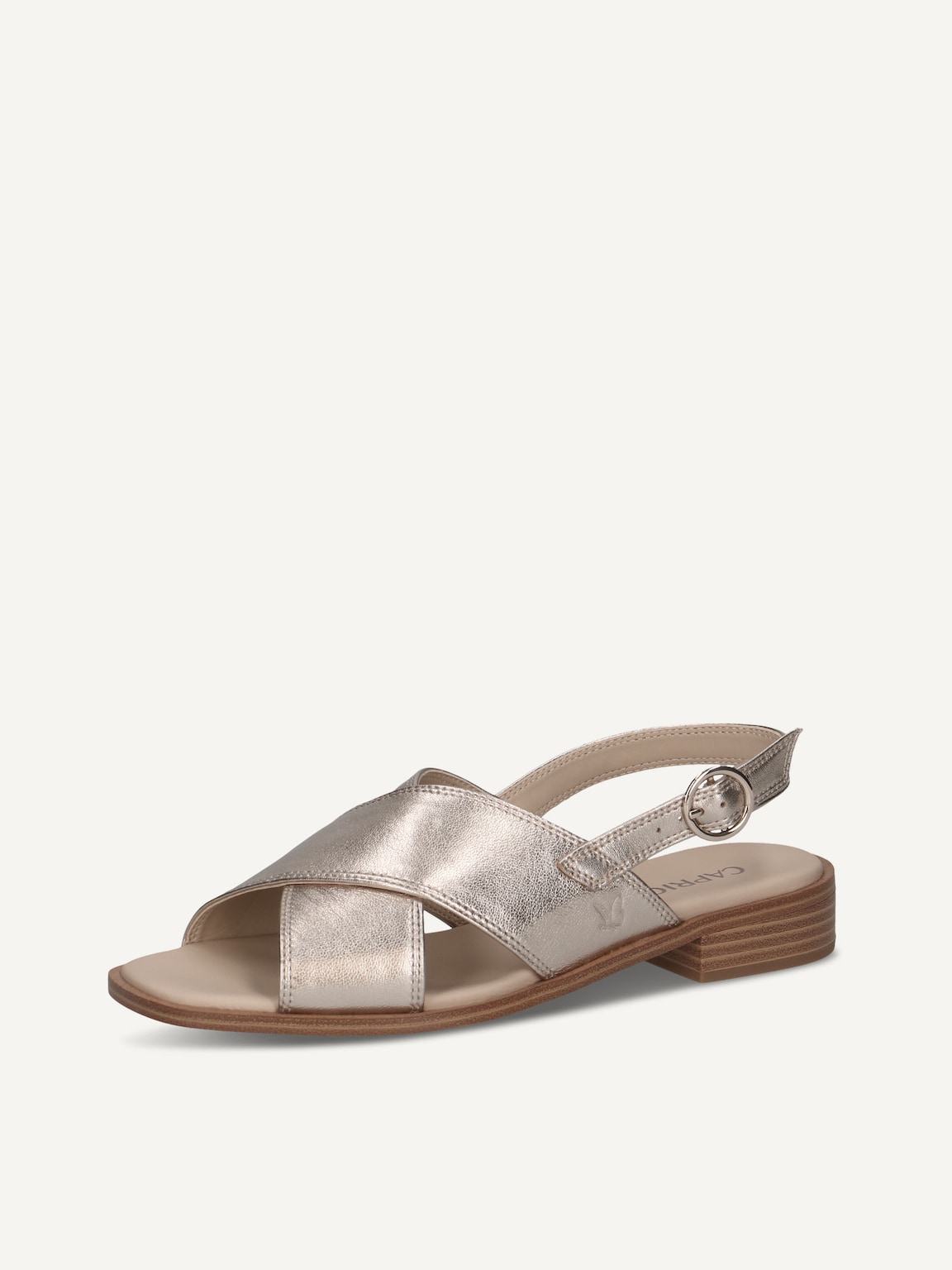 Caprice, Leather Heeled sandal - brown TAUPE METALLIC, image 1 of 5