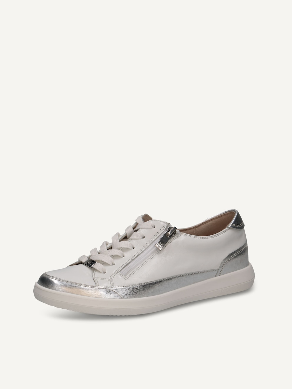 Caprice, Basket en cuir - blanc WHITE/SILVER, image 2 sur 5