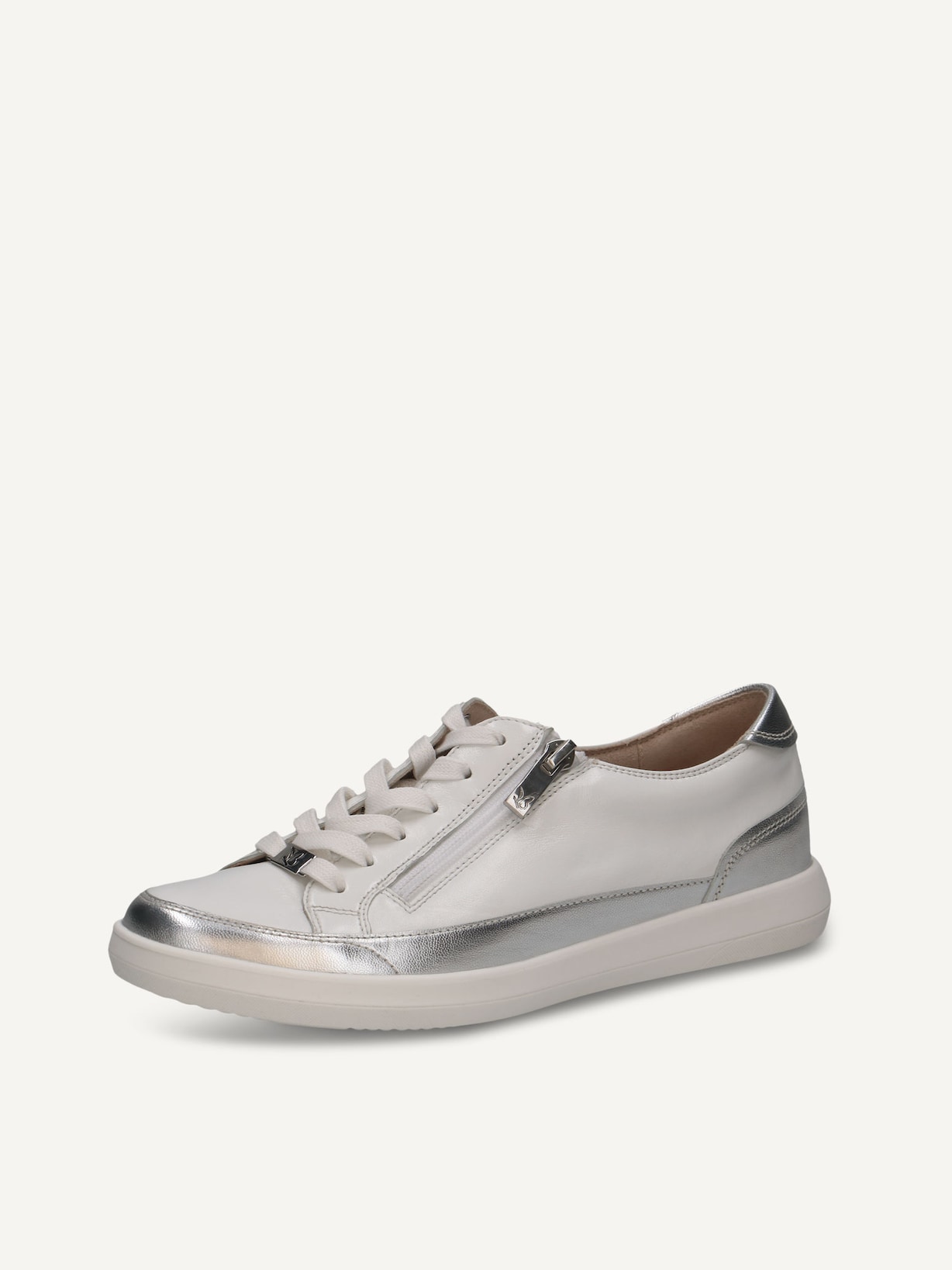 Caprice, Basket en cuir - blanc WHITE/SILVER, image 2 sur 5