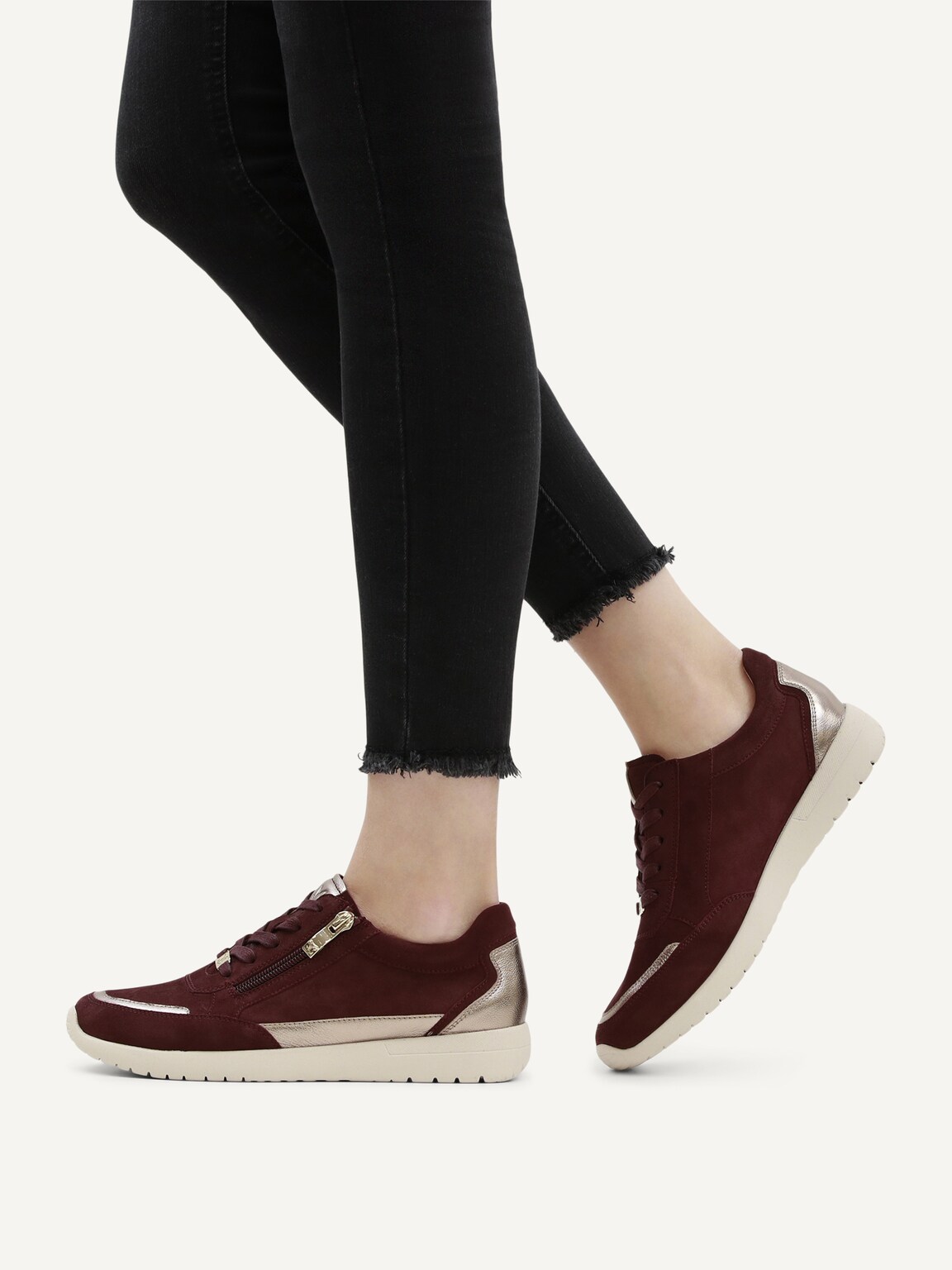 Caprice, Leather Low shoes - red BORDEAUX COMB, image 2 of 6