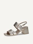 Not selected, Caprice, Leather Heeled sandal - metallic PLATIN METAL.