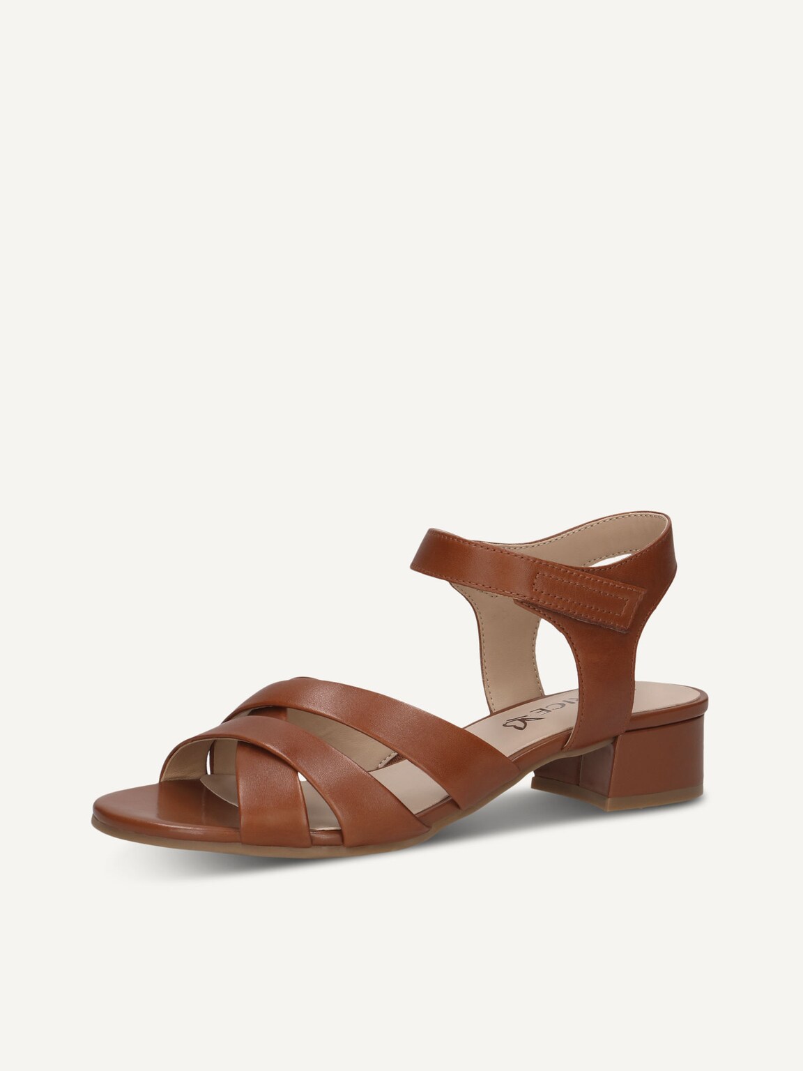 Caprice, Leather Heeled sandal - brown COGNAC NAPPA, image 1 of 5