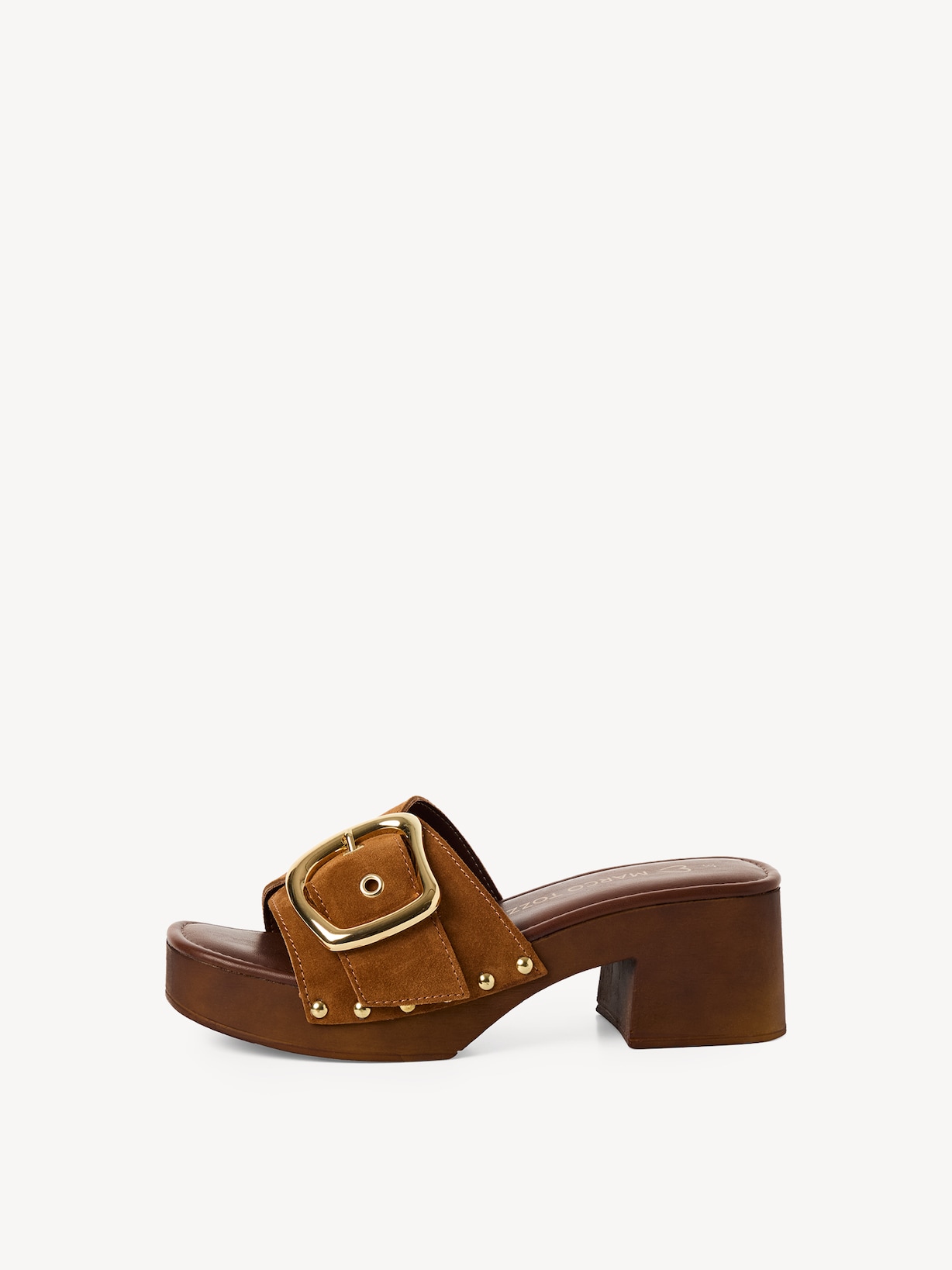 Marco Tozzi, Leather Mule - brown COGNAC, image 2 of 6
