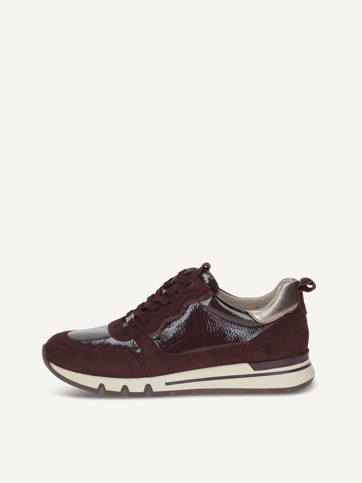 Caprice, Basket en cuir - rouge BORDEAUX COMB