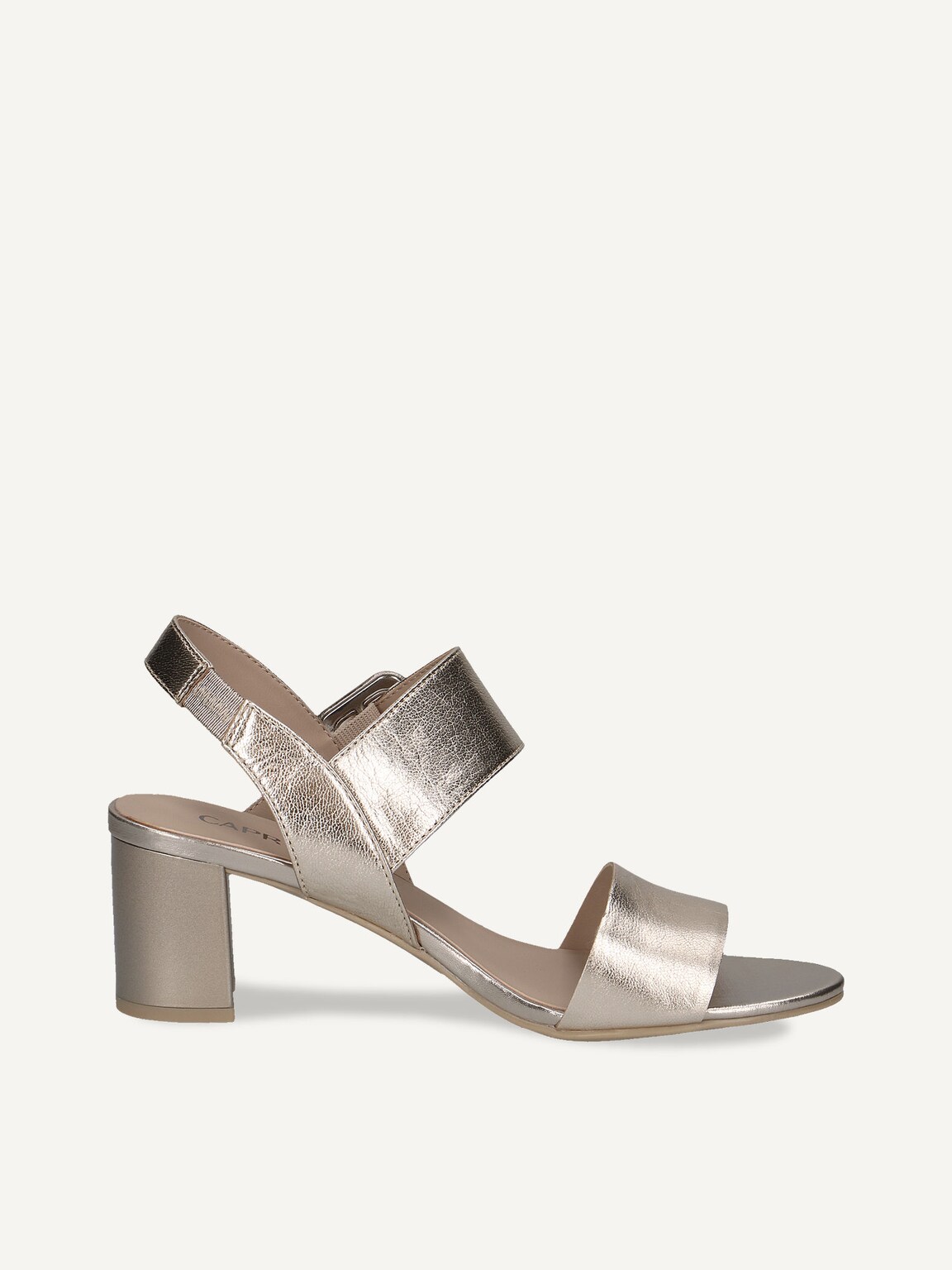 Caprice, Leather Heeled sandal - metallic PLATIN METAL., image 3 of 5