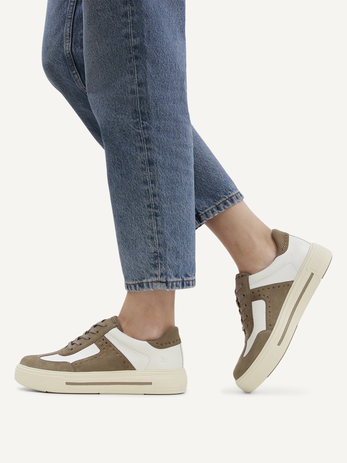 Caprice, Leather Sneaker - brown MUD/WHITE, image 2 of 6
