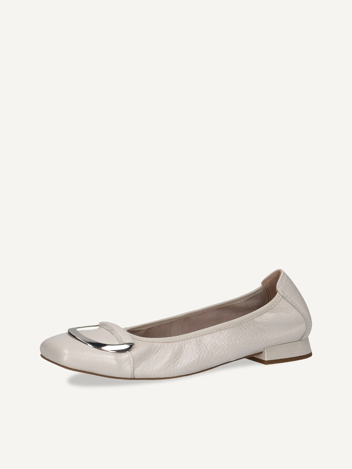 Caprice, Leather Ballerina - white PEARL PERL DEE, image 1 of 5