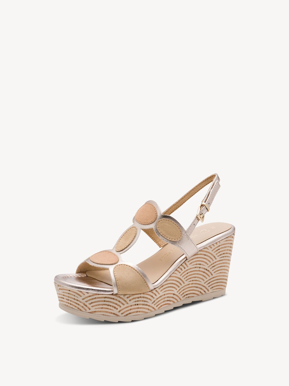 Marco Tozzi, Heeled sandal - metallic PLATINUM COMB, image 1 of 7