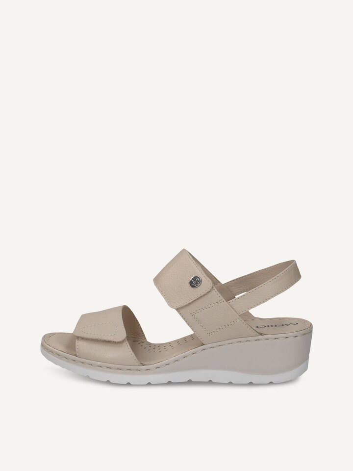 Caprice, Sandale à talon en cuir - blanc PEARL NAPPA