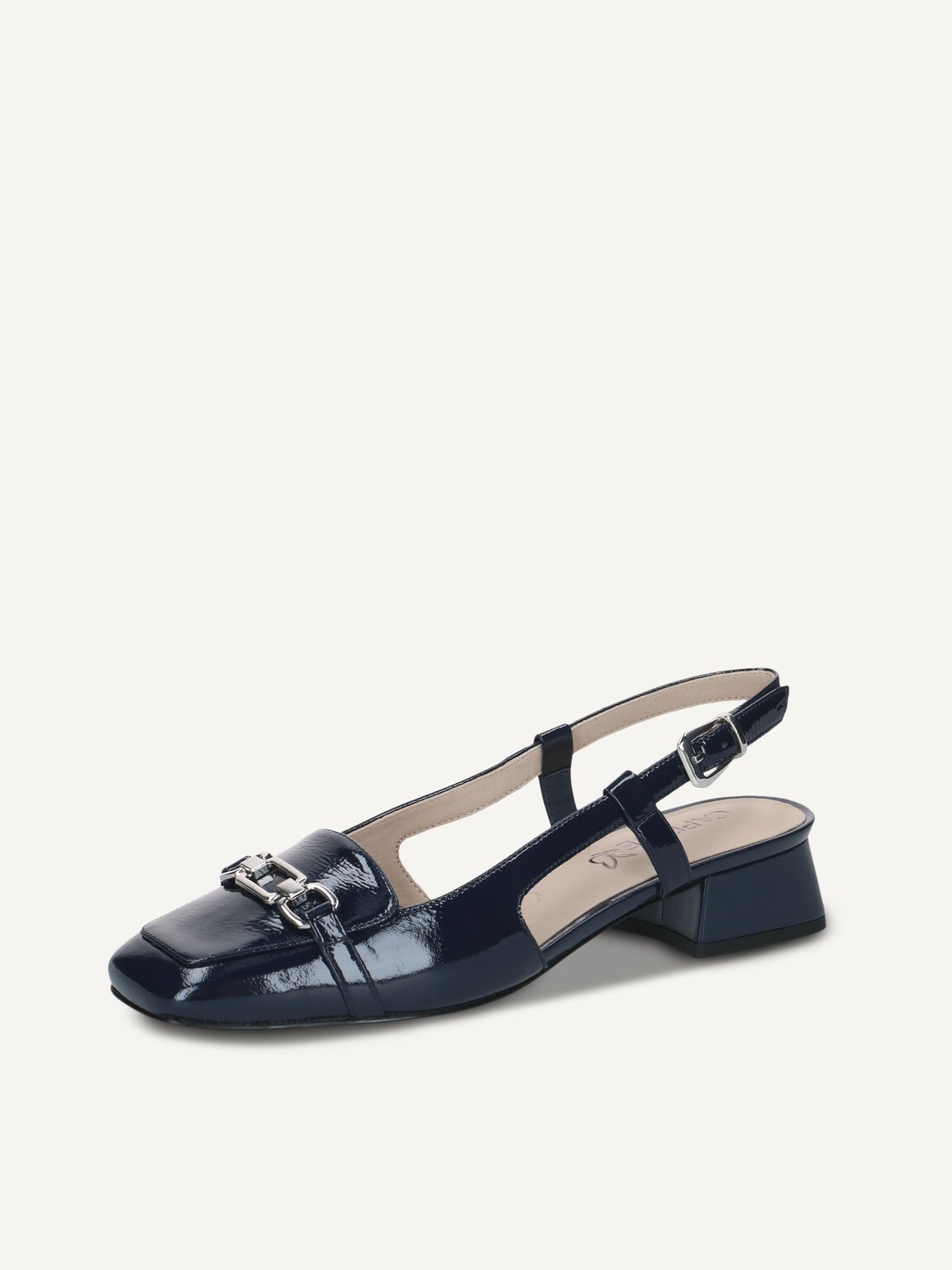 Caprice, Leather sling pumps - blue OCEAN NAPLAK, image 1 of 5