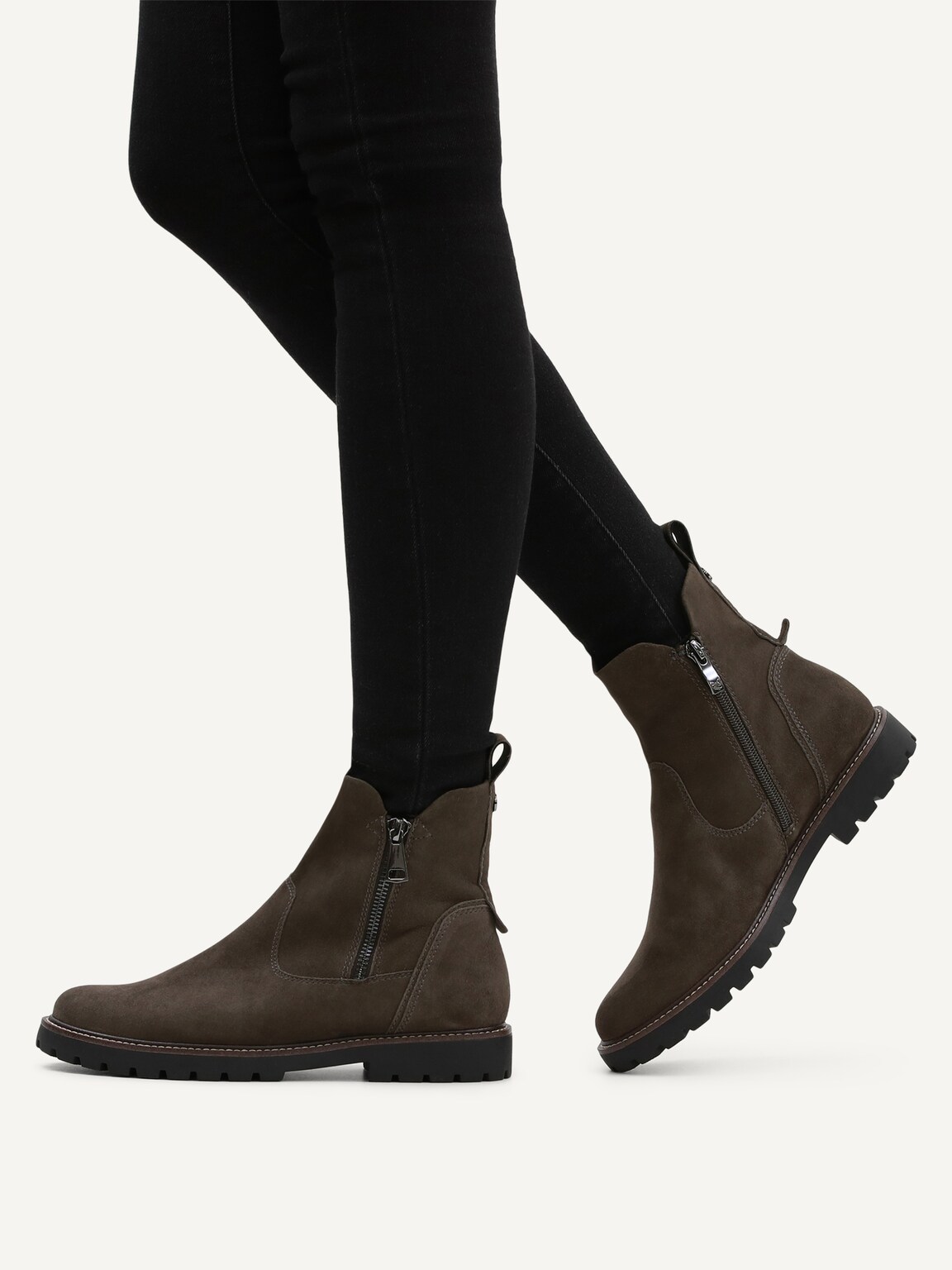 Caprice, Leather Bootie - grey DK GREY SUEDE, image 2 of 6