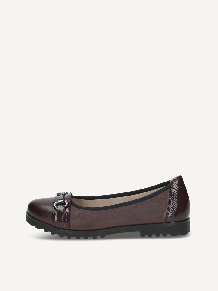Caprice, Ballerine en cuir - rouge BORDEAUX COMB