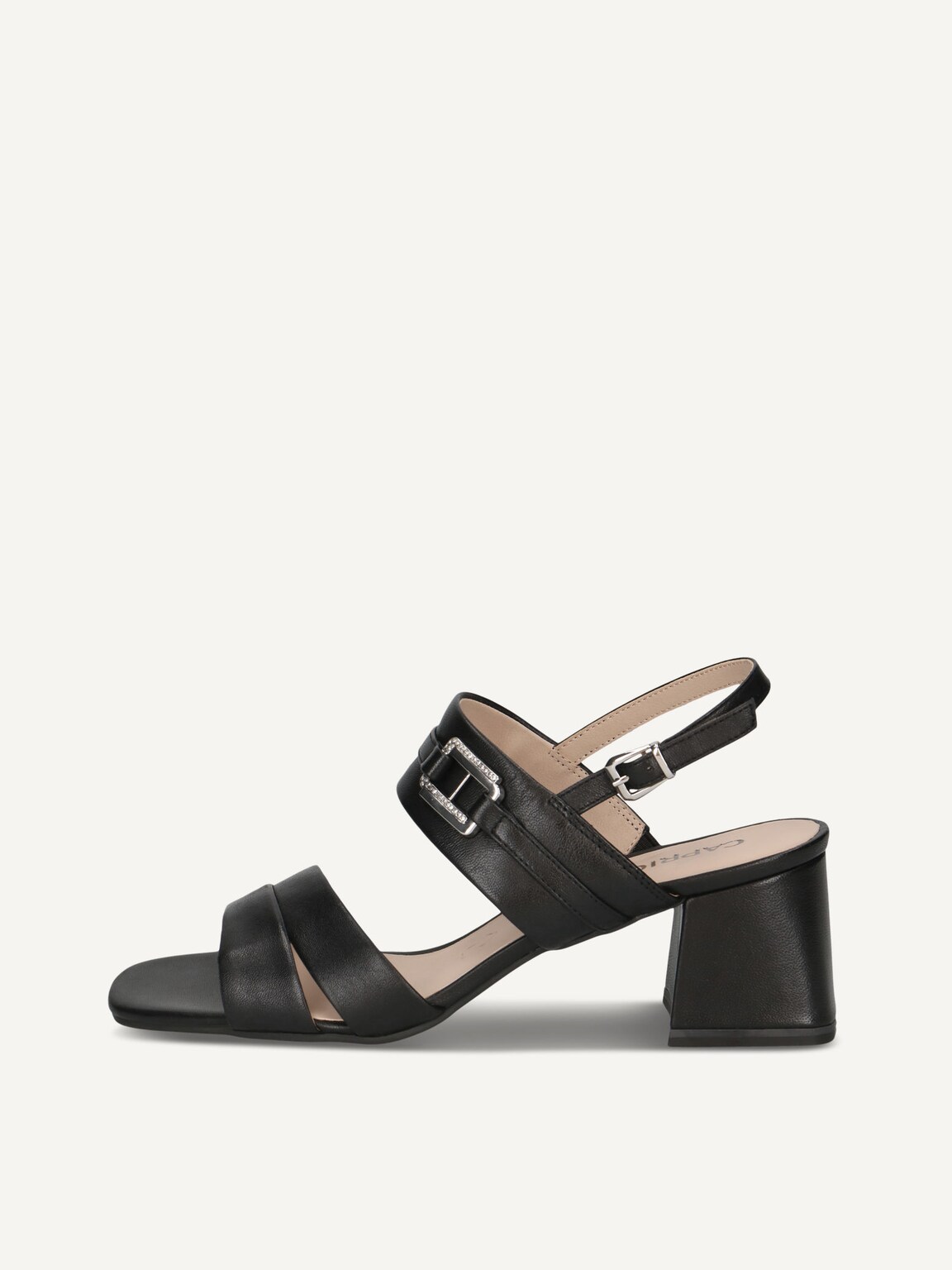 Caprice, Leather Heeled sandal - black BLACK NAPPA, image 2 of 5