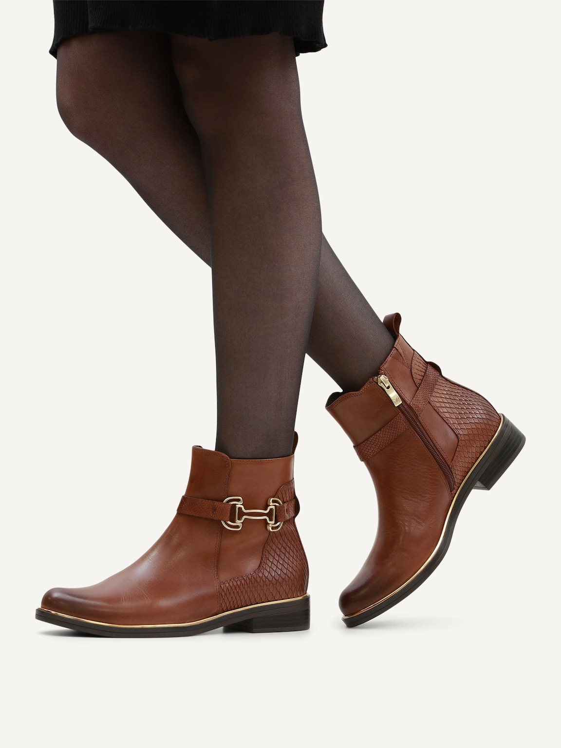 Caprice, Leather Bootie - brown COGNAC COMB, image 2 of 6