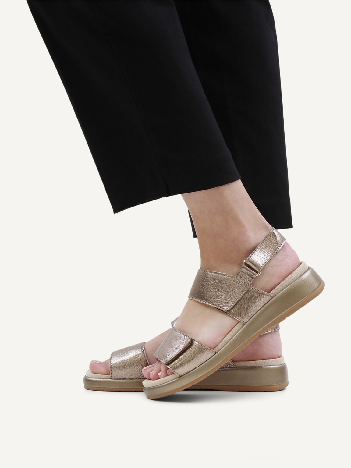 Caprice, Leather Sandal - brown TAUPE METALLIC, image 2 of 6