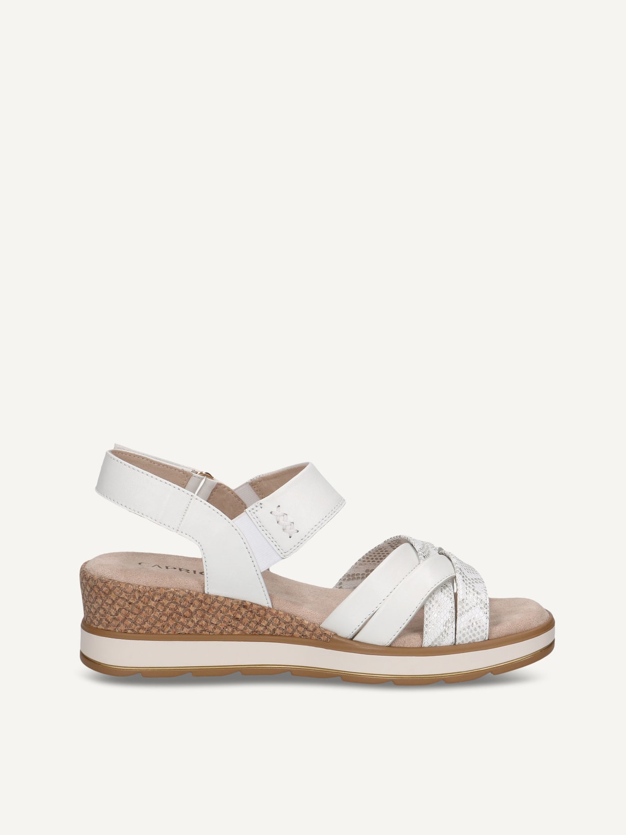 Caprice, Sandale à talon en cuir - blanc WHITE COMB, image 3 sur 5
