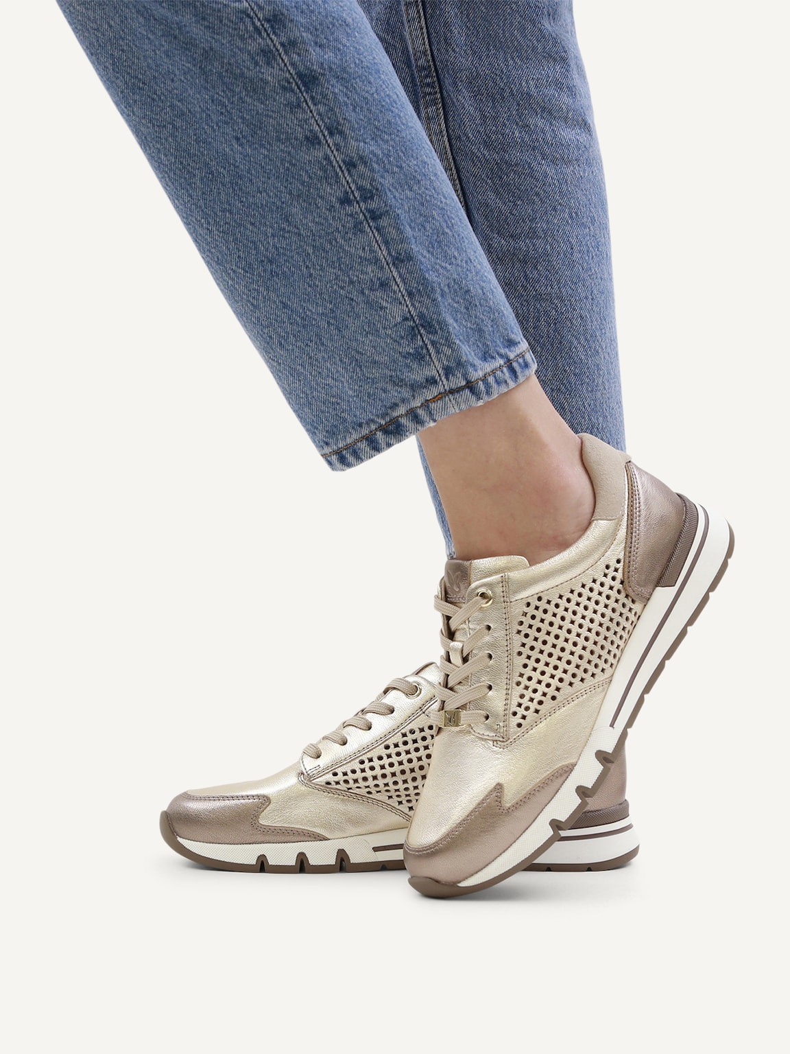 Caprice, Leather Sneaker - brown TAUPE MET.COMB, image 2 of 6