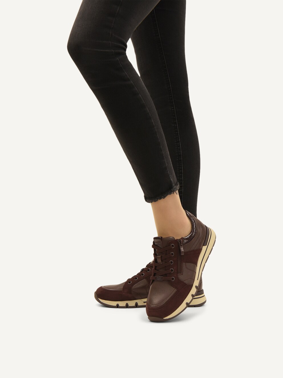 Caprice, Basket en cuir - rouge BORDEAUX COMB, image 2 sur 6