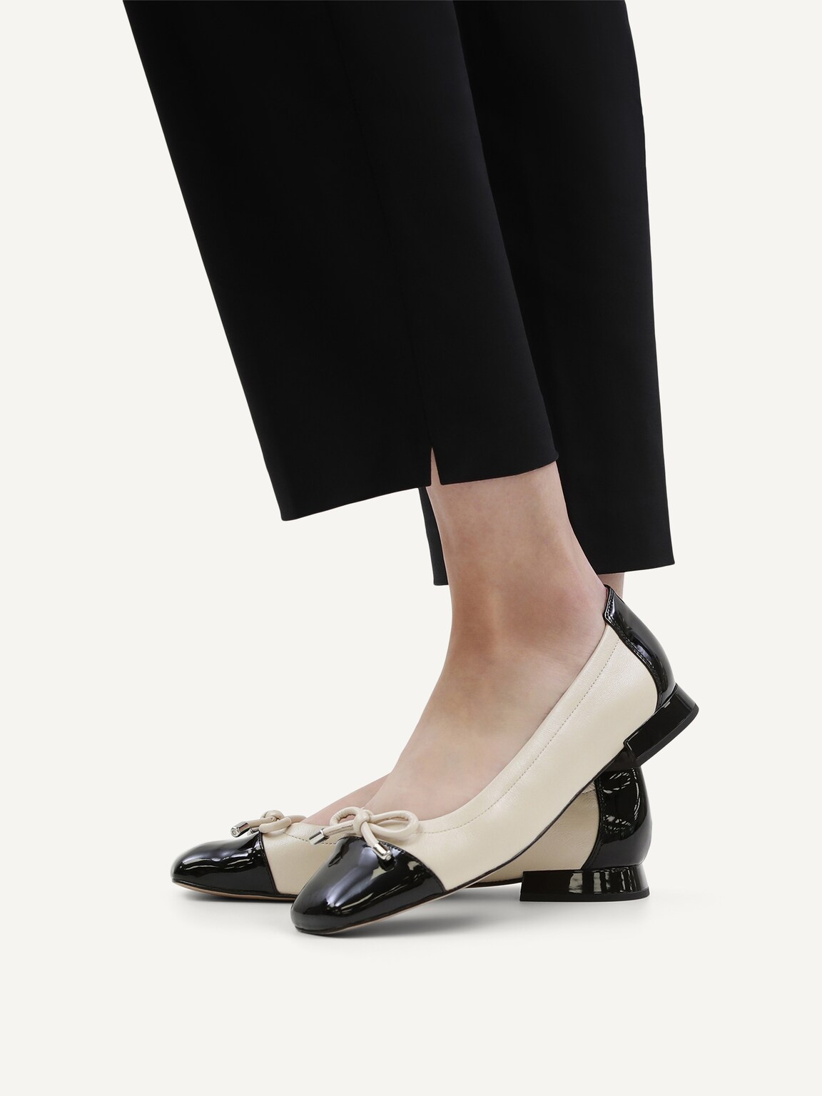 Caprice, Leather Ballerina - metallic CREAM COMB, image 2 of 6