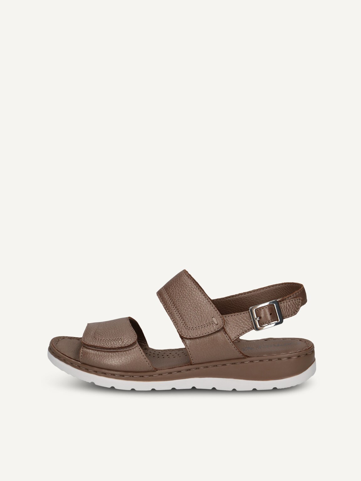 Caprice, Leather Heeled sandal - brown TAUPE PERLATO, image 2 of 5