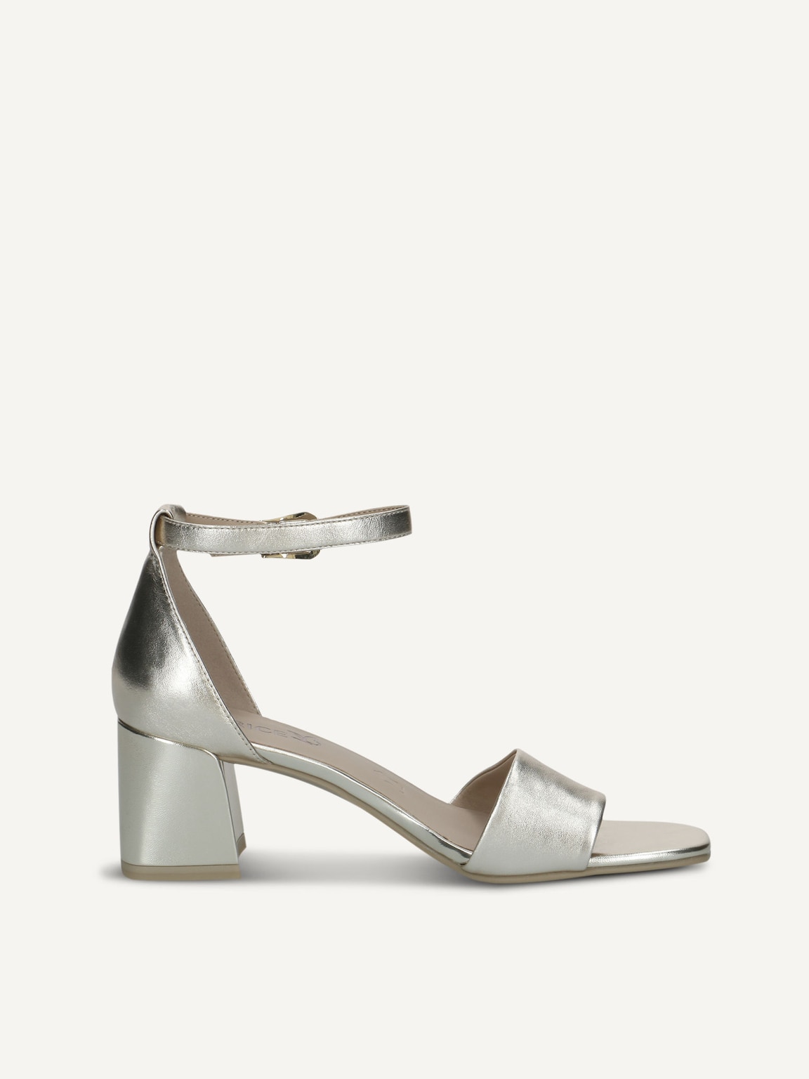 Caprice, Leather Heeled sandal - metallic LT.GOLD METAL., image 4 of 6